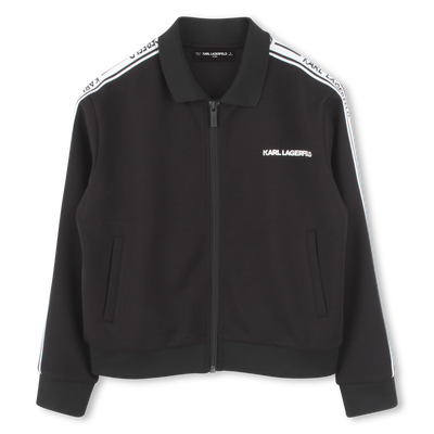 Zipped cardigan with pockets KARL LAGERFELD KIDS BOY