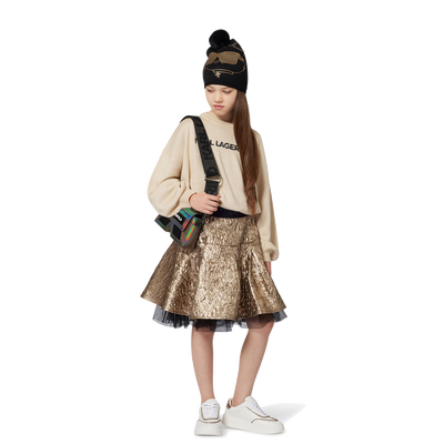 Knitted hat with pompom KARL LAGERFELD KIDS GIRL