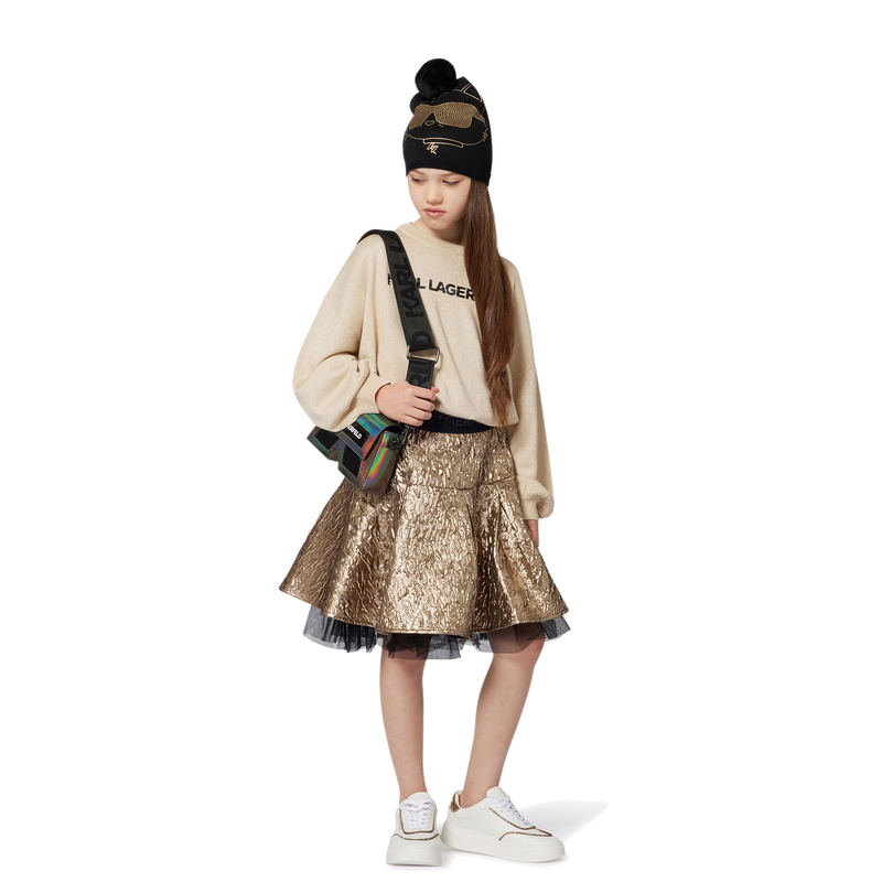 Knitted hat with pompom KARL LAGERFELD KIDS 
                    GIRL