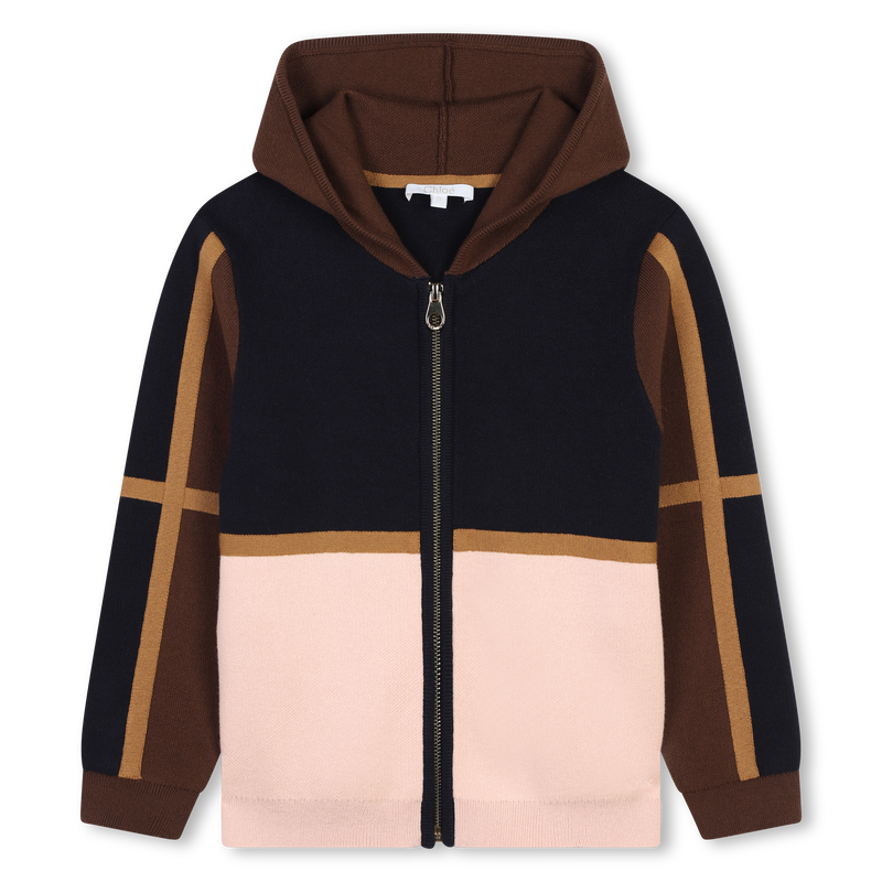 Three-Color Hooded Cardigan CHLOE 
                    GIRL
