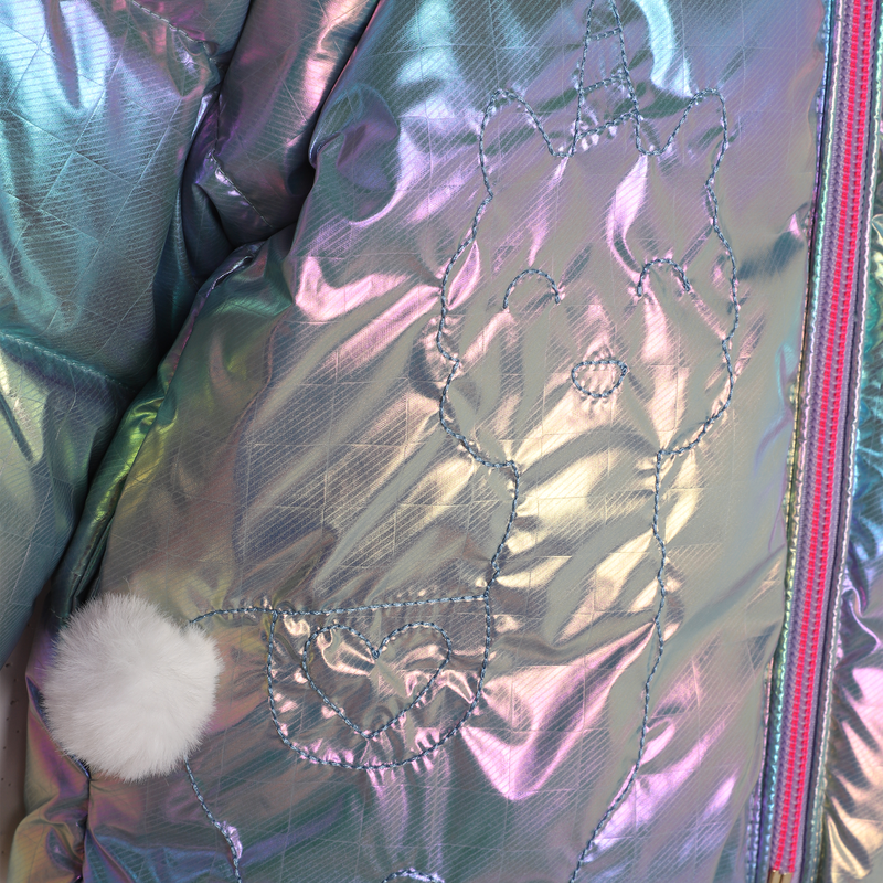 Iridescent puffer jacket