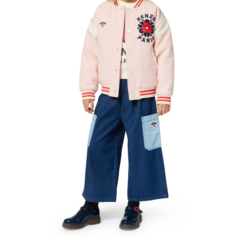 Embroidered woolen jacket KENZO KIDS 
                        GIRL