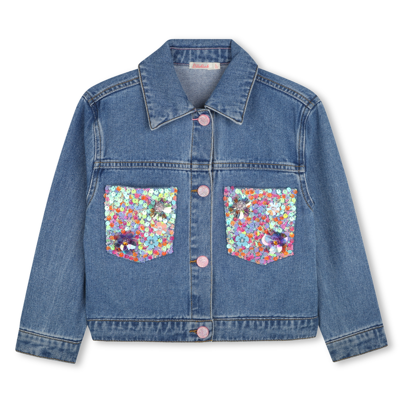 Denim jacket with sequins BILLIEBLUSH 
                        GIRL