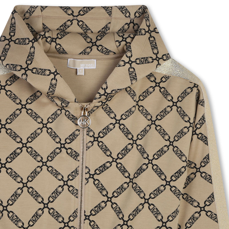Zip-Up Hooded Cardigan MICHAEL KORS 
                        GIRL