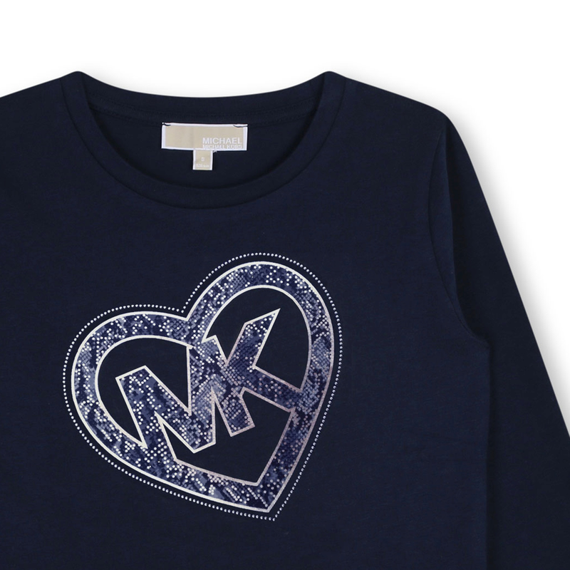 Long-Sleeved Cotton T-Shirt MICHAEL KORS 
                        GIRL