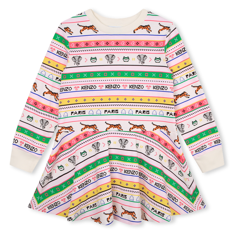Long-sleeved cotton dress KENZO KIDS 
                    GIRL