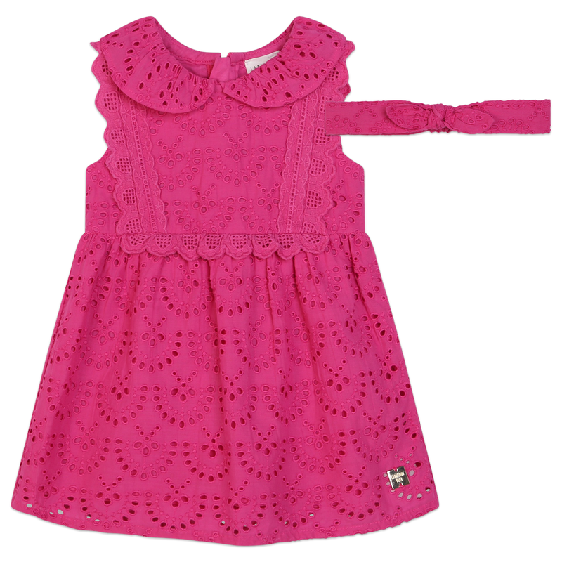 Accessorized cotton dress CARREMENT BEAU 
                    GIRL
