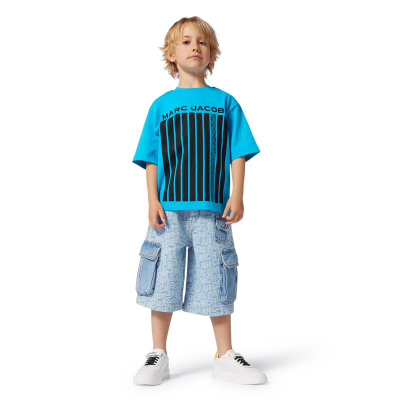 Two-tone cotton T-shirt MARC JACOBS 
                    BOY
