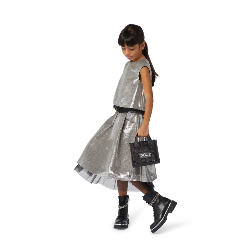 Leather Chain Ankle Boots KARL LAGERFELD KIDS 
                        GIRL