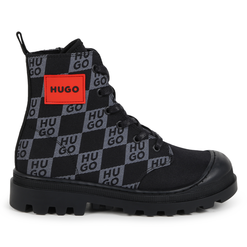 Elasticated Lace & Zip-Up Boots HUGO 
                    BOY