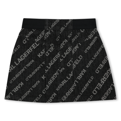 Short flared denim skirt KARL LAGERFELD KIDS GIRL