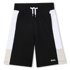 Tricolor Bermuda shorts, BLACK, hi-res