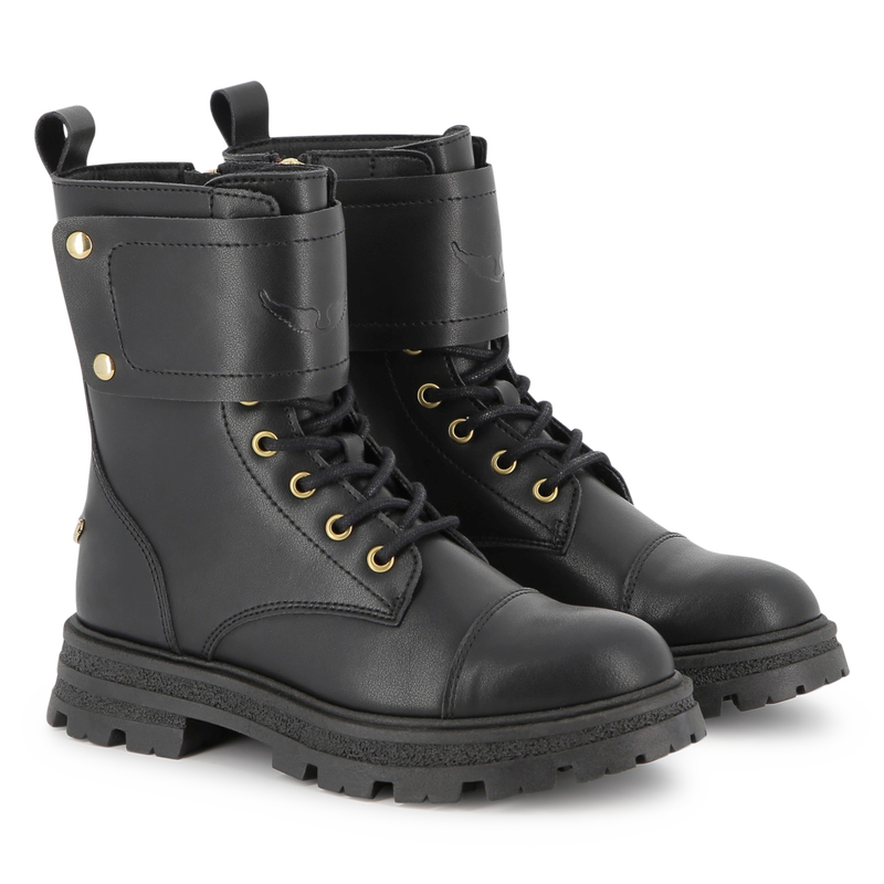 Cowhide leather lace-up boots ZADIG & VOLTAIRE 
                        GIRL