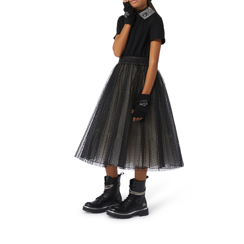 Multi-Material Party Dress KARL LAGERFELD KIDS 
                        GIRL