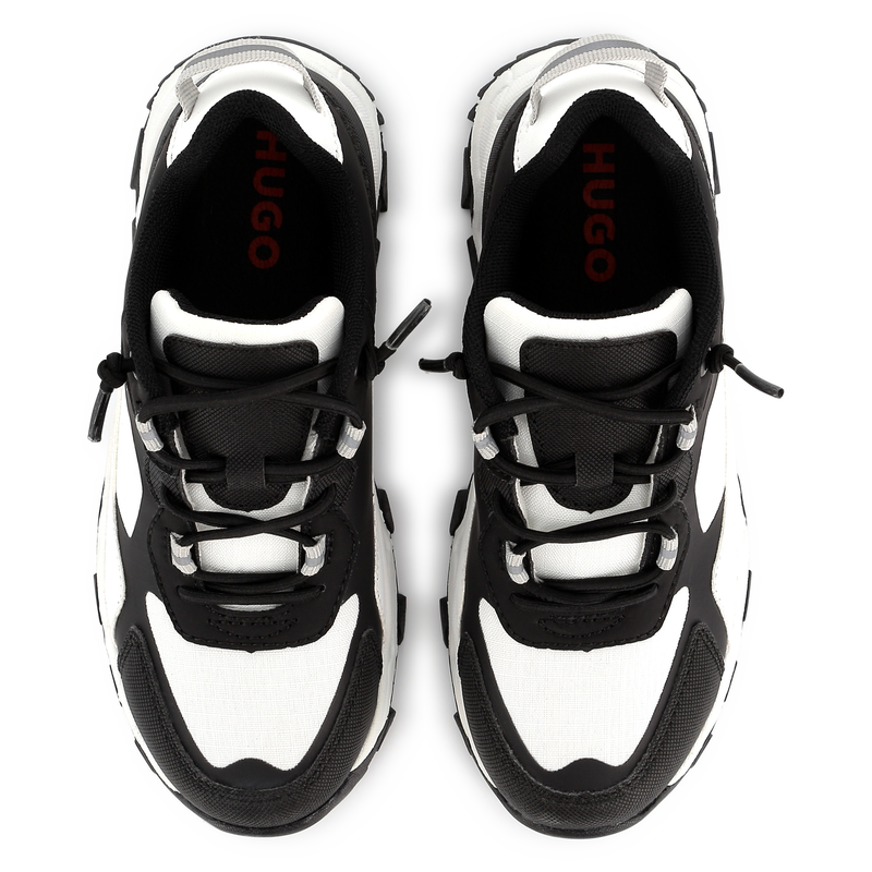Bi-material lace-up sneakers HUGO 
                    BOY