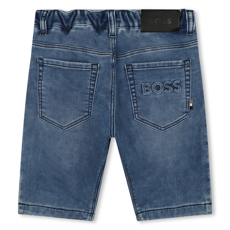 Faded denim shorts