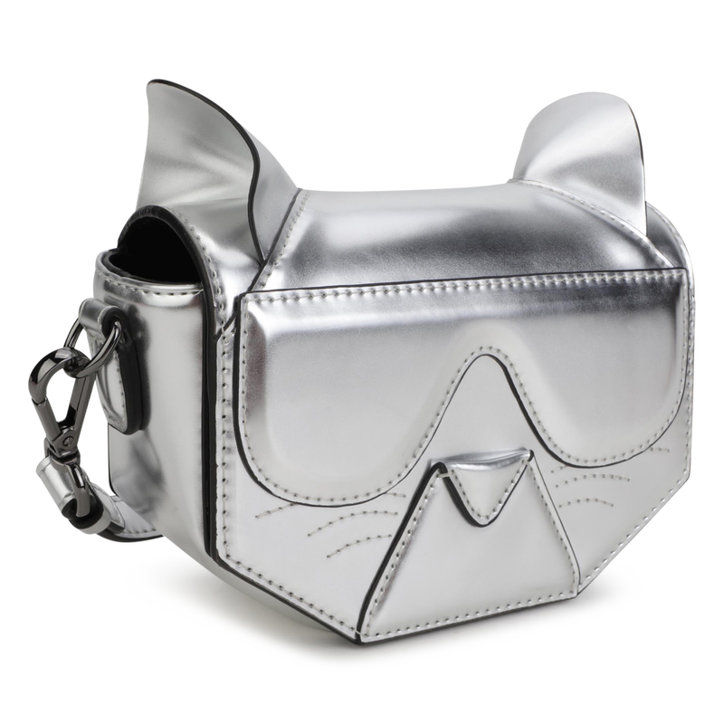 KARL LAGERFELD KIDS Shiny cat s head shoulder bag