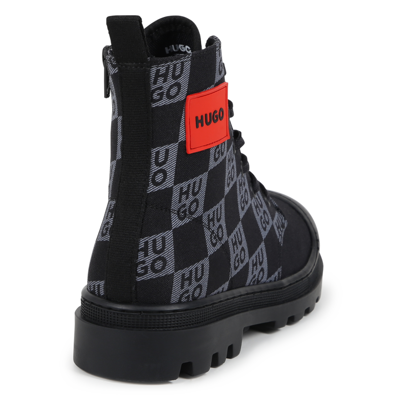 Elasticated Lace & Zip-Up Boots HUGO 
                    BOY