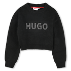 Studded Logo Cropped Sweater HUGO 
                    GIRL