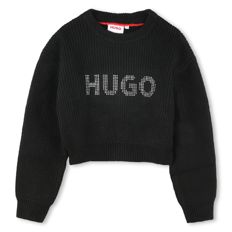 Studded Logo Cropped Sweater HUGO 
                        GIRL