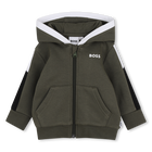 Hooded cardigan, OLIVE NIGHT, hi-res