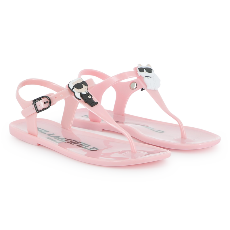 Buckled sandals with badge KARL LAGERFELD KIDS 
                        GIRL