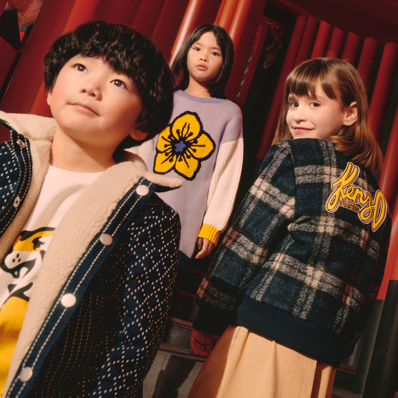 Checked Wool Coat KENZO KIDS 
                    UNISEX