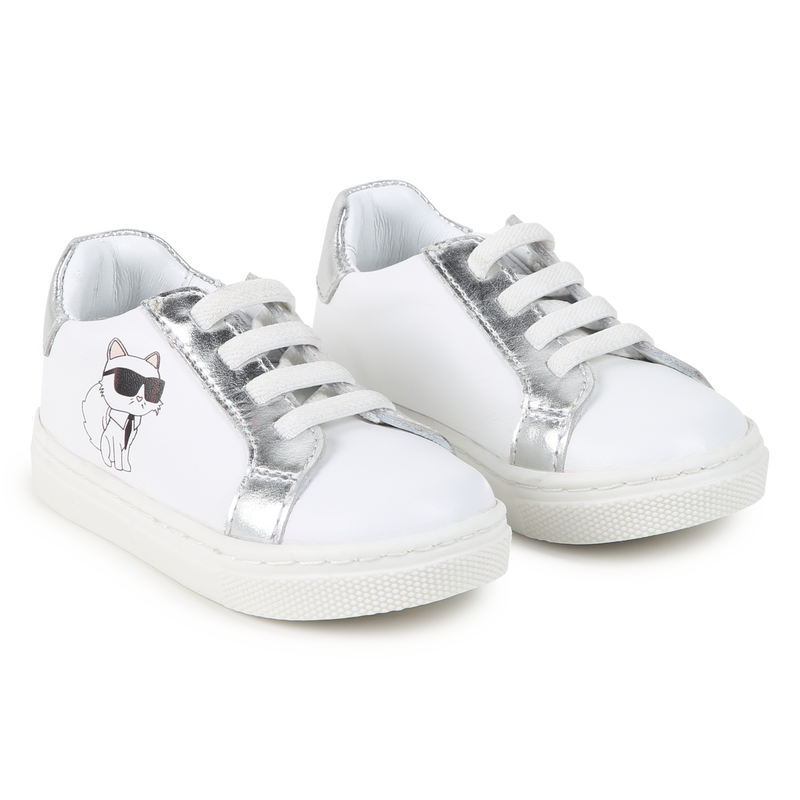 Low-Top Leather Sneakers KARL LAGERFELD KIDS 
                        UNISEX