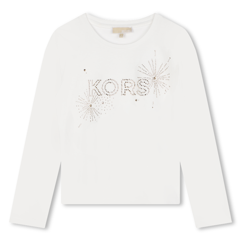 Long-Sleeved Cotton T-Shirt MICHAEL KORS 
                        GIRL