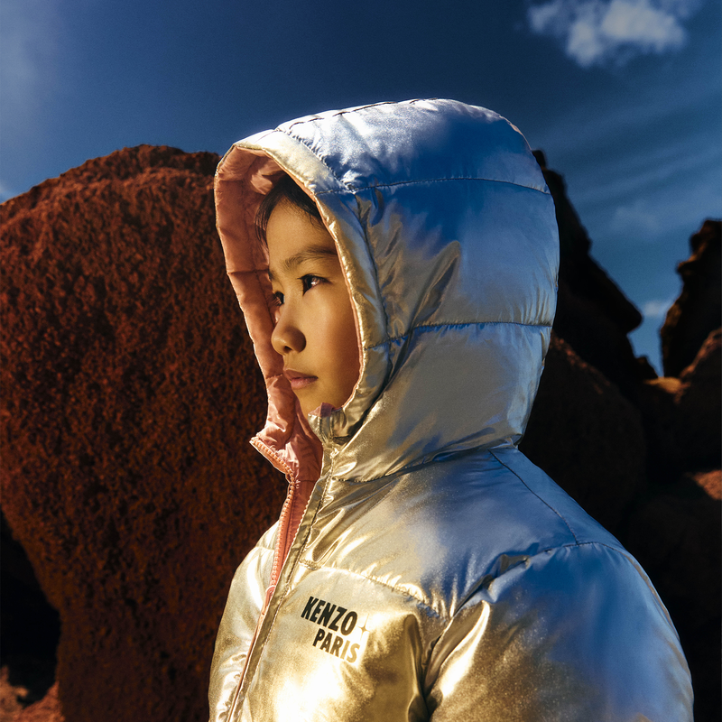Reversible polyester down jacket KENZO KIDS 
                    GIRL