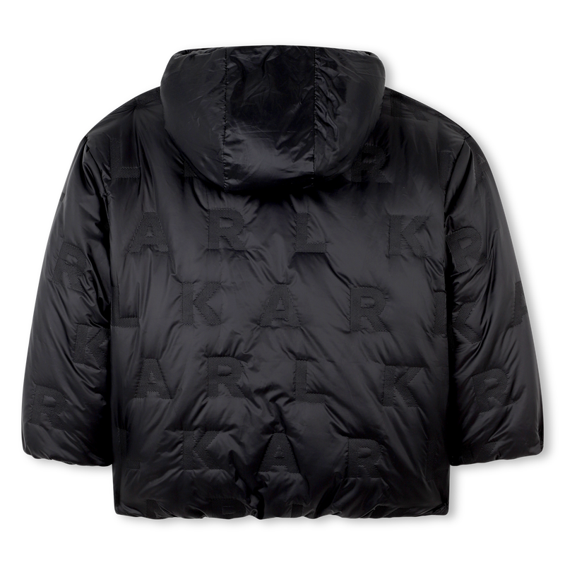 Polyester hooded down jacket KARL LAGERFELD KIDS 
                    BOY