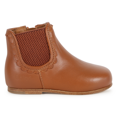 Zip-Up Leather Ankle Boots CHLOE GIRL