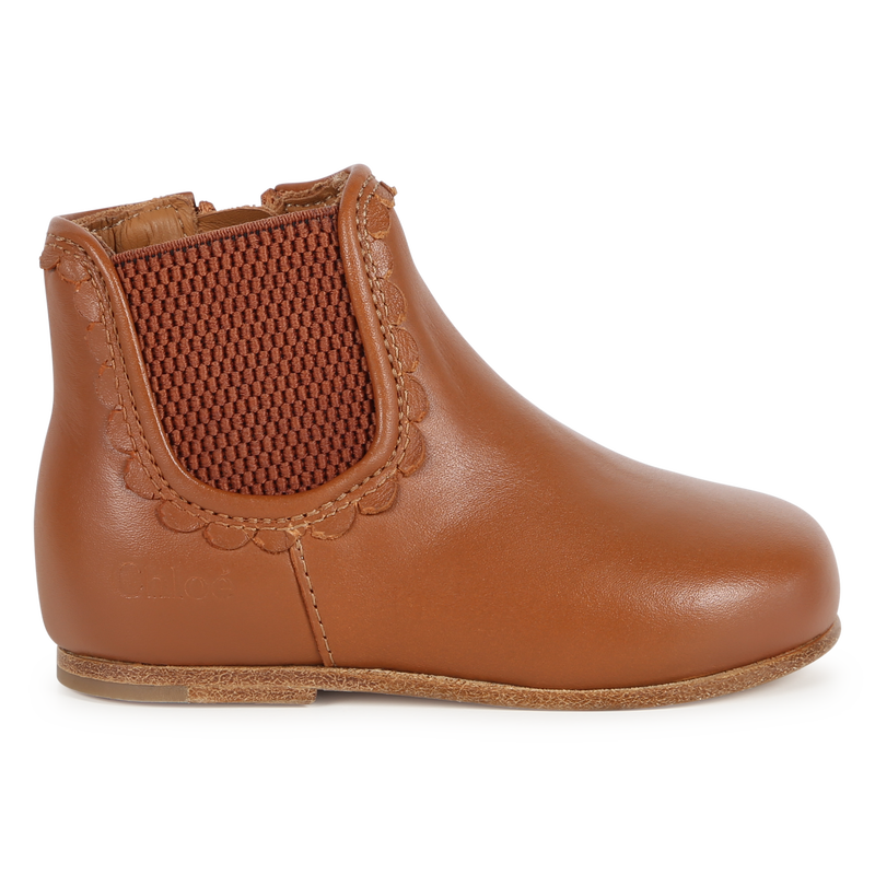 Zip-Up Leather Ankle Boots CHLOE 
                    GIRL