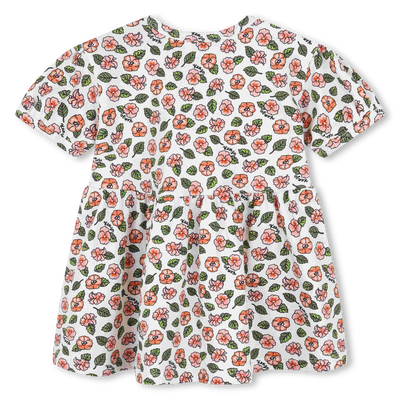 Balloon-sleeve printed dress KENZO KIDS GIRL