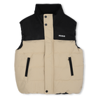 Sleeveless down jacket, BEIGE/BLACK, hi-res