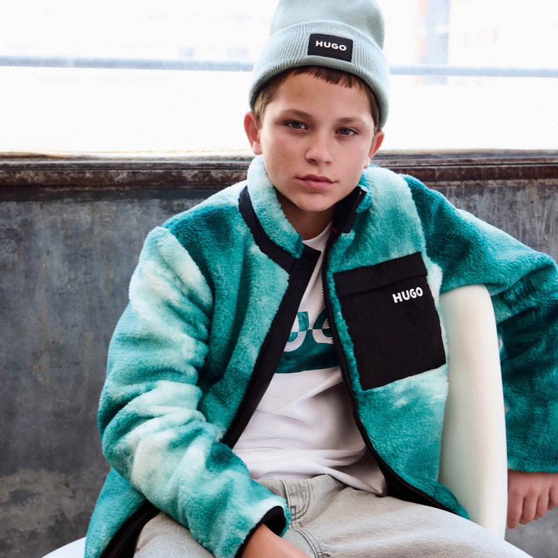 Cardigan in plush fabric HUGO 
                        BOY