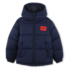 Hooded down jacket, NAVY, hi-res