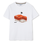 Short-sleeved cotton T-shirt, WHITE, hi-res