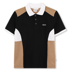 Short-sleeved polo shirt, BLACK, hi-res