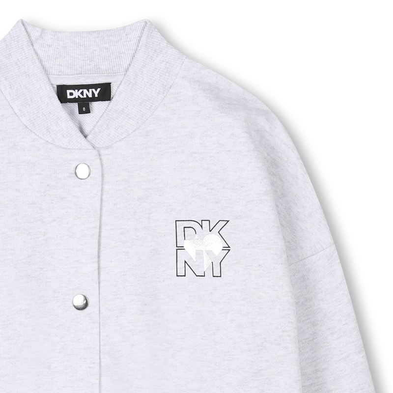 Cotton fleece cardigan DKNY 
                        GIRL