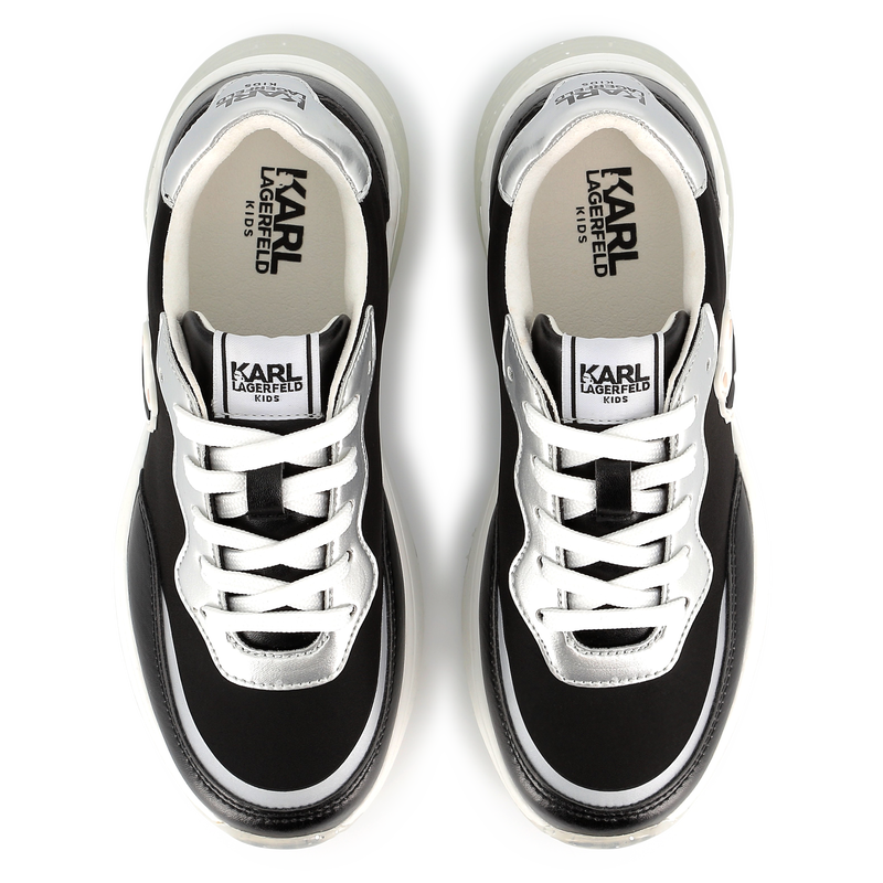 Lace-up sneakers with badge KARL LAGERFELD KIDS 
                        GIRL