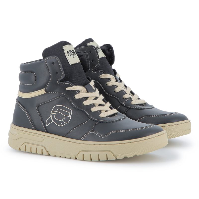 Lace-up high-top sneakers KARL LAGERFELD KIDS 
                    BOY