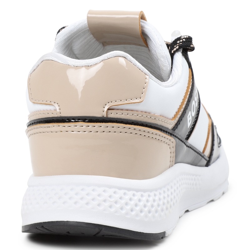 Patent lace-up sneakers