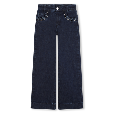 Metal Eyelet Wide-Leg Jeans MICHAEL KORS GIRL