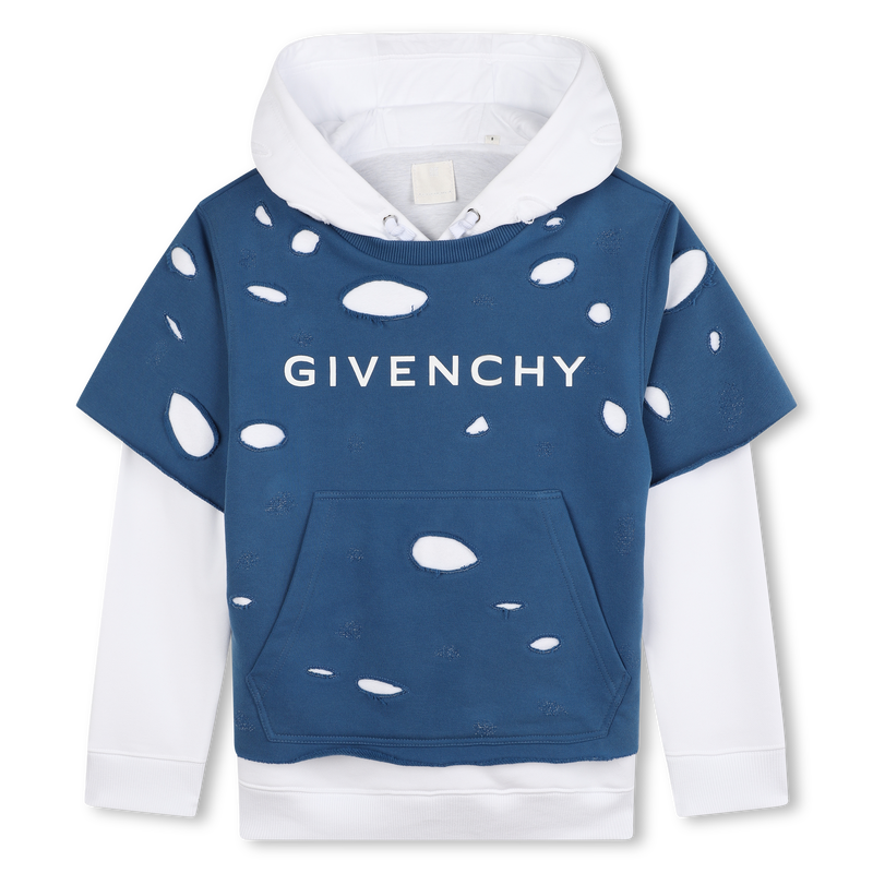 Layered Used-Effect Sweatshirt GIVENCHY 
                    BOY