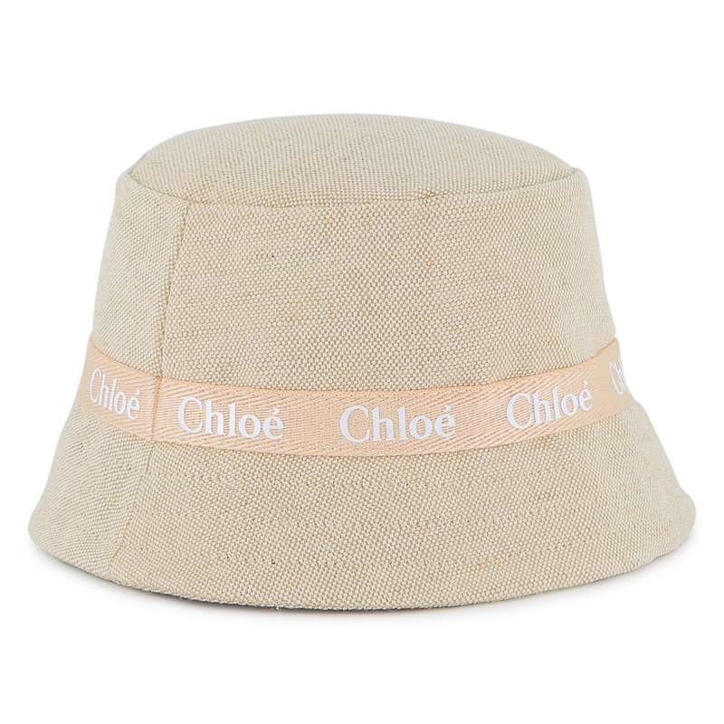 Jute and cotton logo sun hat CHLOE 
                    GIRL