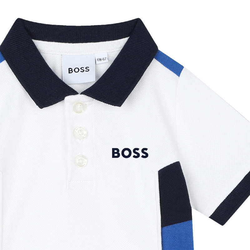 Cotton piqué polo with logo BOSS 
                    BOY