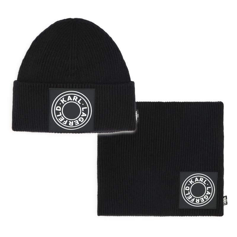 Hat & Infinity Scarf Set KARL LAGERFELD KIDS 
                    BOY