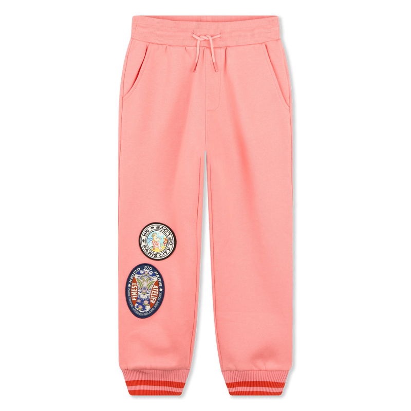 Kenzo Kids Embroidered Kenzo Tour Cotton Sweatpants Dark Pink Size 4yrs