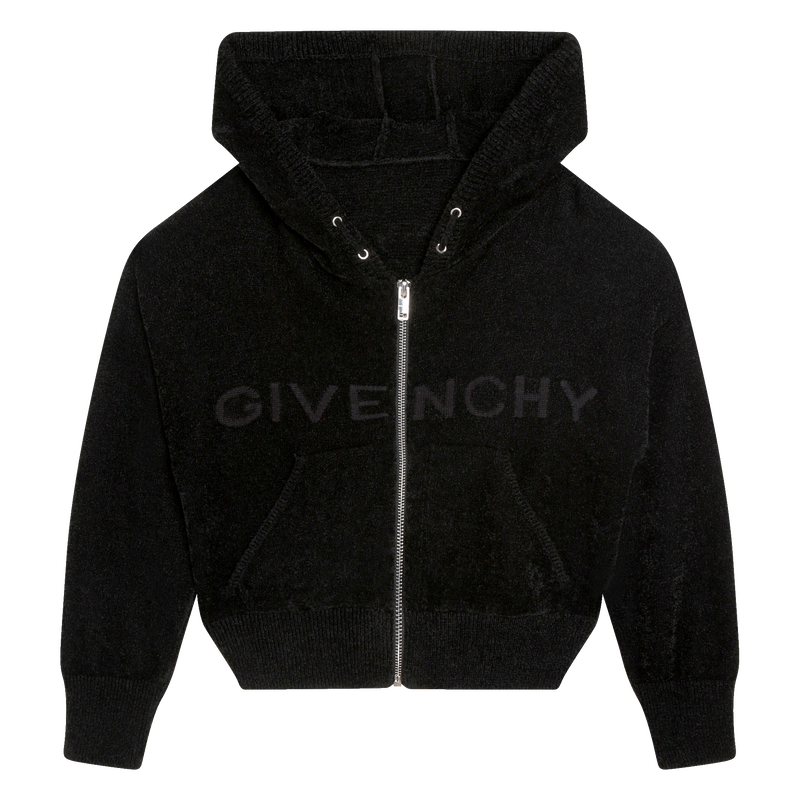 Zip up knit hoodie